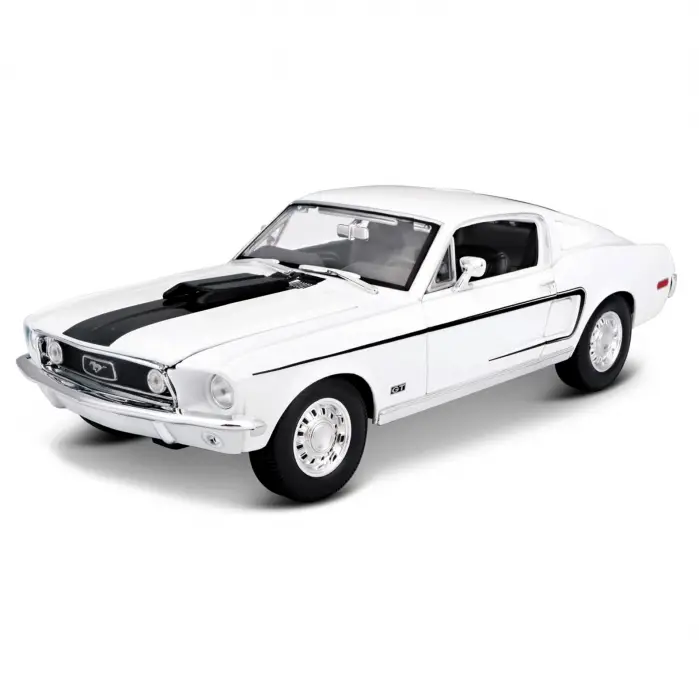 Maisto 1:18 1968 Ford Mustang GT Cobra Jet Diecast Model Araba Beyaz - 31167
