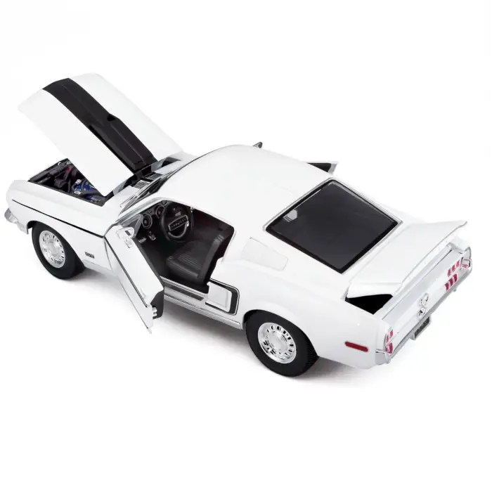 Maisto 1:18 1968 Ford Mustang GT Cobra Jet Diecast Model Araba Beyaz - 31167