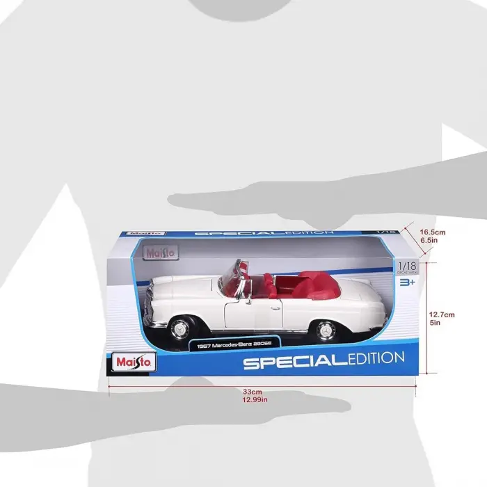 Maisto 1:18 1967 Mercedes-Benz 280 SE Diecast Model Araba - 31811