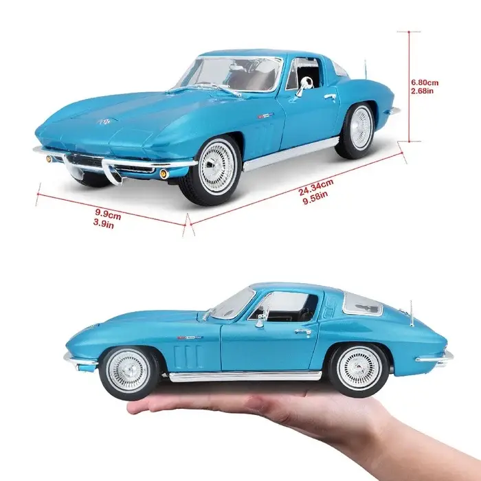 Miasto 1:18 1965 Chevrolet Corvette Diecast Model Araba Mavi - 31640