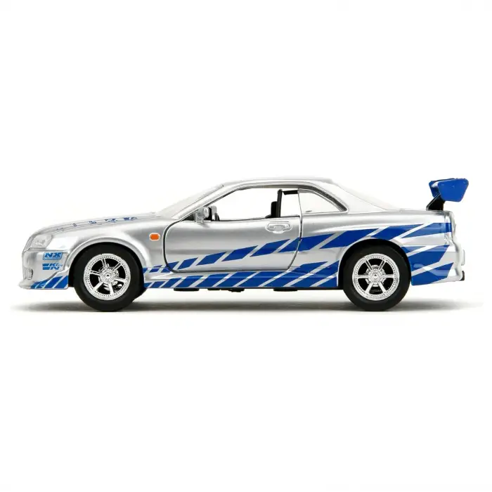 Jada 1:32 Fast & Furious Brians Nissan Skyline GT-R (R34) - Gümüş/Mavi - 24075