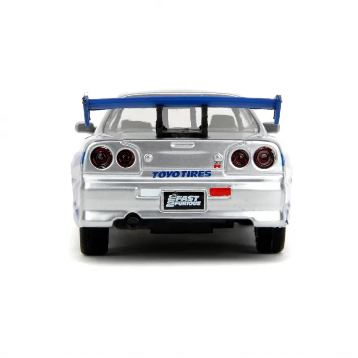 Jada 1:32 Fast & Furious Brians Nissan Skyline GT-R (R34) - Gümüş/Mavi - 24075