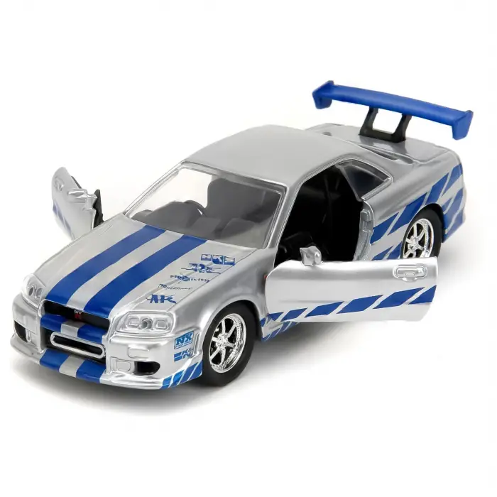 Jada 1:32 Fast & Furious Brians Nissan Skyline GT-R (R34) - Gümüş/Mavi - 24075