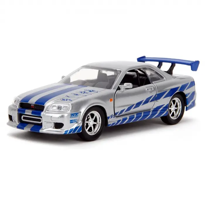 Jada 1:32 Fast & Furious Brians Nissan Skyline GT-R (R34) - Gümüş/Mavi - 24075