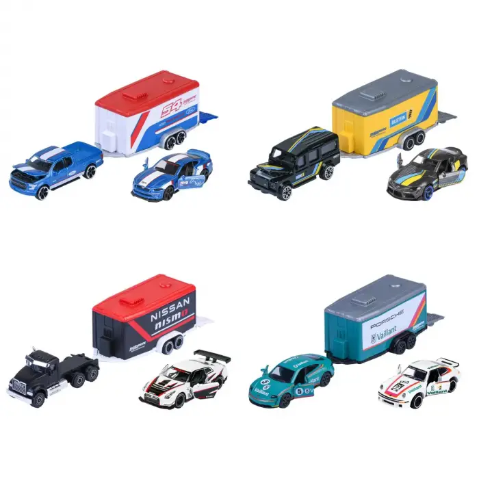 Majorette Racing Deluxe Trailer 4lü Metal Model Araba Seti