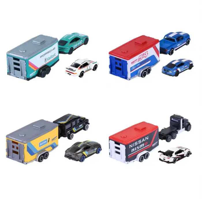 Majorette Racing Deluxe Trailer 4lü Metal Model Araba Seti