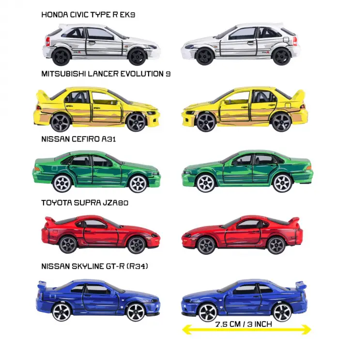Majorette JDM Legends Anime 5li Gift Pack Model Araba Seti