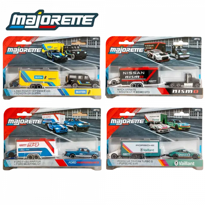 Majorette Racing Deluxe Trailer 4lü Metal Model Araba Seti