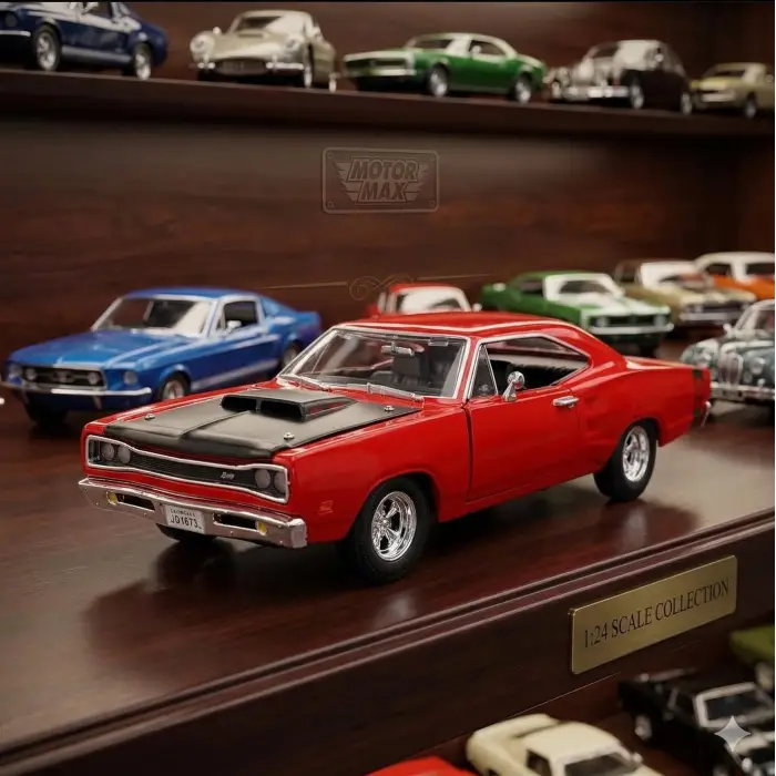 Motor Max 1:24 1969 Dodge Coronet Super Bee Diecast Model Araba Kırmızı - 73315