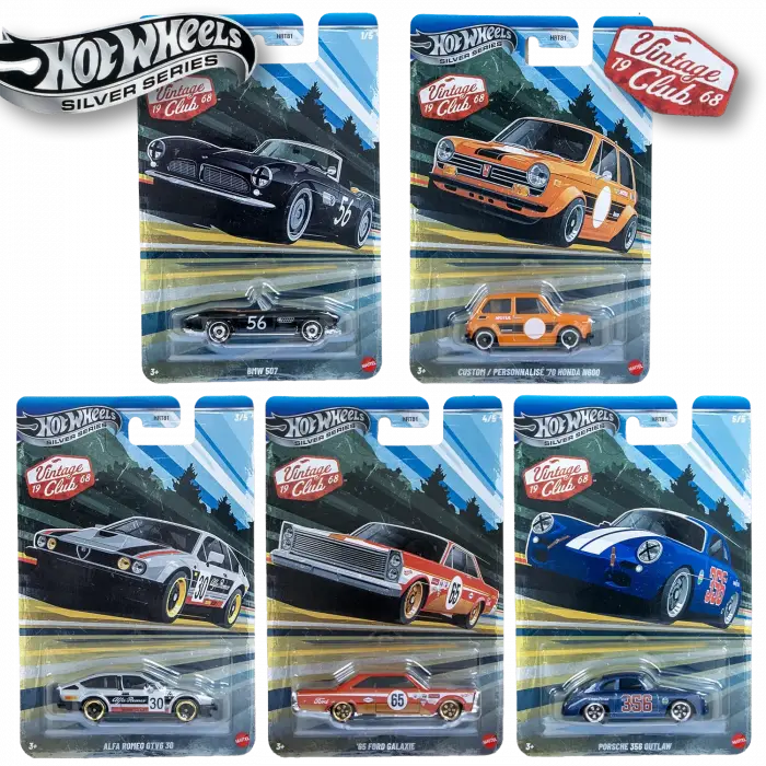 Hot Wheels Silver Series Vintage Club 68 5 Araçlık Set - HRT81 - 979J