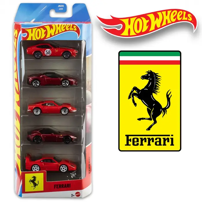 Hot Wheels Ferrari 5’li Araba Seti JLN12 - Koleksiyon Serisi