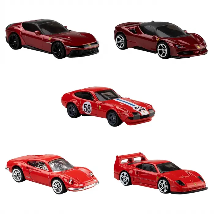 Hot Wheels Ferrari 5’li Araba Seti JLN12 - Koleksiyon Serisi