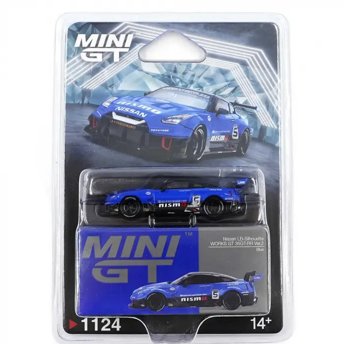 Mini GT 1/64 LB-Silhouette WORKS GT NISSAN 35GT-RR Ver.2 Blue - Blister Paket MGT01124-BL