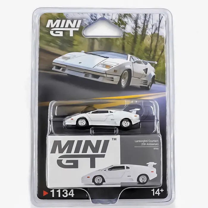 Mini GT 1/64 Lamborghini Countach 25th Anniversary White - Blister Paket MGT01134-BL