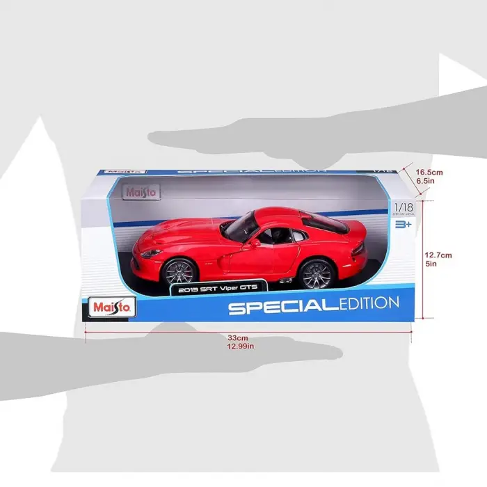Maisto 1:18 2013 SRT Viper GTS Diecast Model Araba Kırmızı - 31128