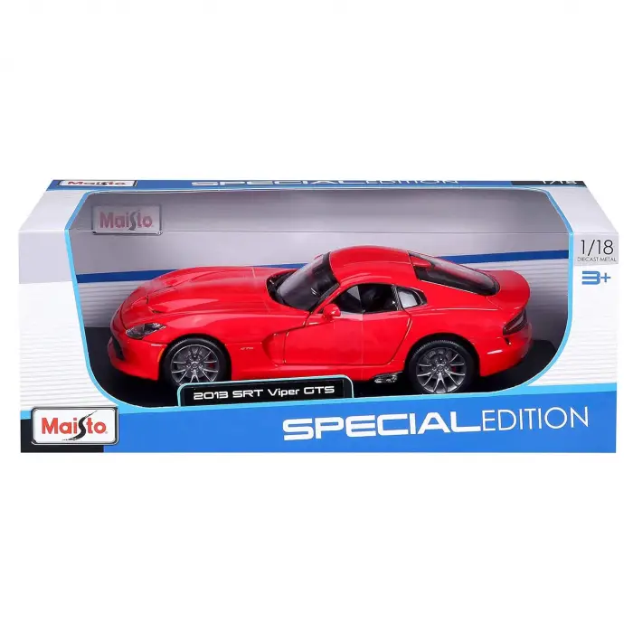 Maisto 1:18 2013 SRT Viper GTS Diecast Model Araba Kırmızı - 31128