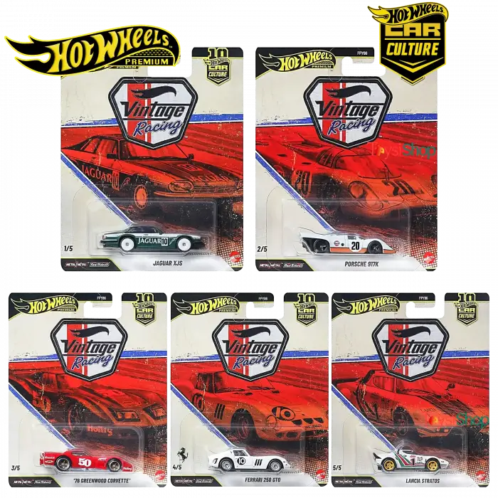 Hot Wheels Premium Vintage Racing Beşli Araba Seti FPY86 - 979T