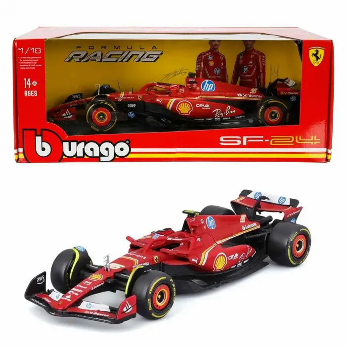 Bburago 1:18 Ferrari SF-24 Formula 1 Yarış Arabası - 16-Charles Leclerc