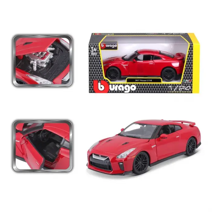 Bburago 1:24 2017 Nissan GT-R Diecast Model Araba Kırmızı - 21082
