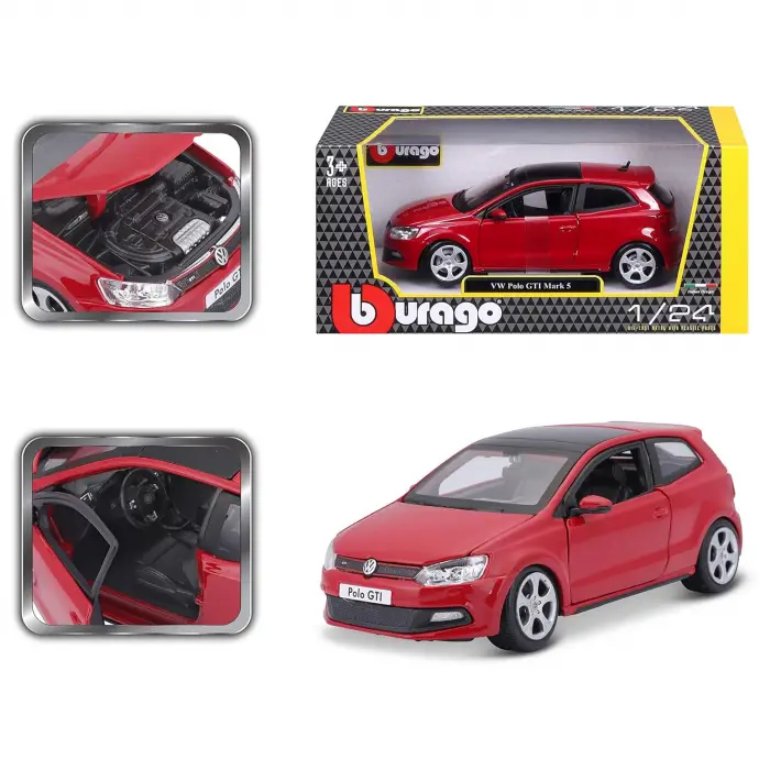 Bburago 1:24 VW Polo GTI Mark 5 Diacast Model Araba - 21059