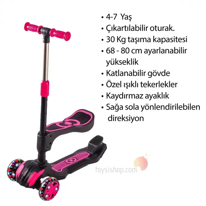 Cool Wheels Combo Oturaklı Scooter Pembe - FR59564