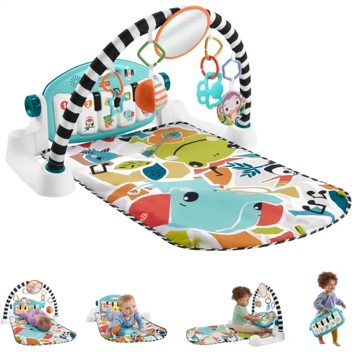 Fisher Price Sesli ve Işıklı Neşeli Hayvanlar Piyanolu Oyun Halısı, HWY49