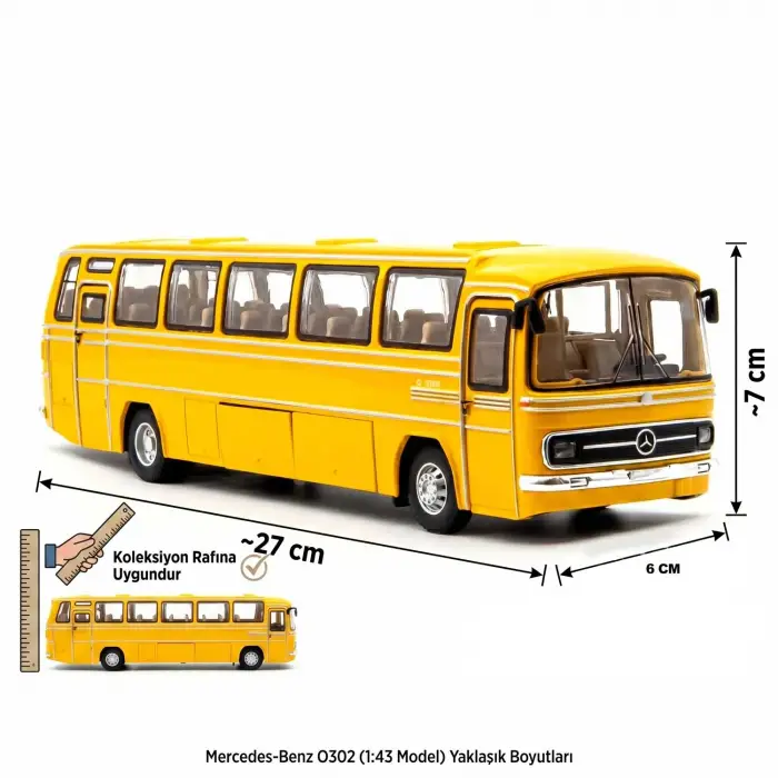 Grand Alliance Models 1/43 Karsan Mercedes-Benz O302 Diecast Model Otobüs Sarı (GA24002 SR)
