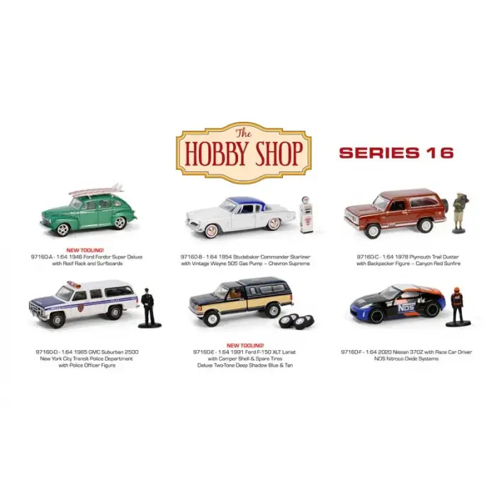 Greenlight 1/64 The Hobby Shop Series 16 - 1954 Studebaker Commander Starliner with Vintage 97160-B
