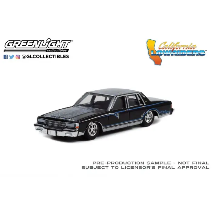 Greenlight 1/64 California Lowriders Series 1 - 1987 Chevrolet Caprice Lowrider - Custom Black Solid Pack 63010-D
