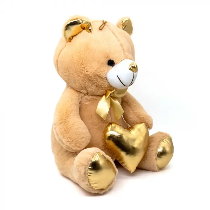 Halley Oyuncak Parlak Kumaş Kalp Tutan Peluş Ayı 40 Cm, 62501