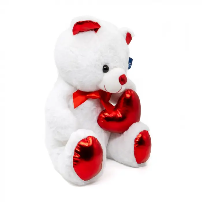Halley Oyuncak Parlak Kumaş Kalp Tutan Peluş Ayı 40 Cm, 62501