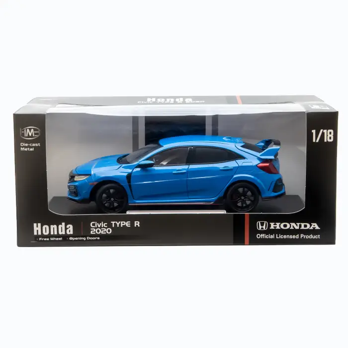 HBM 1:18 Honda Civic Type R 2020 Diecast Model Araba Mavi- H1172