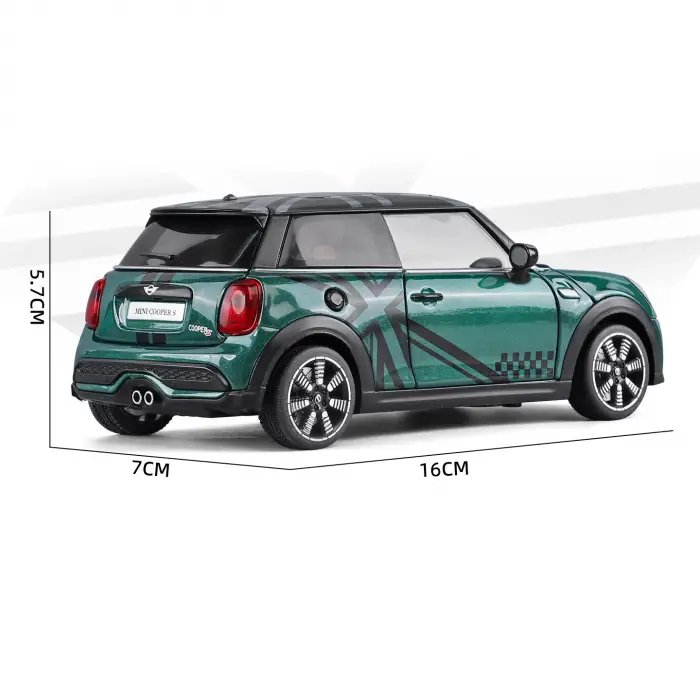 HBM 1:24 Mini Cooper Diecast Model Araba Yeşil - H2761