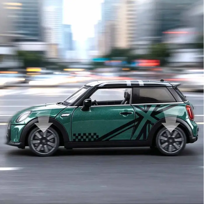 HBM 1:24 Mini Cooper Diecast Model Araba Yeşil - H2761