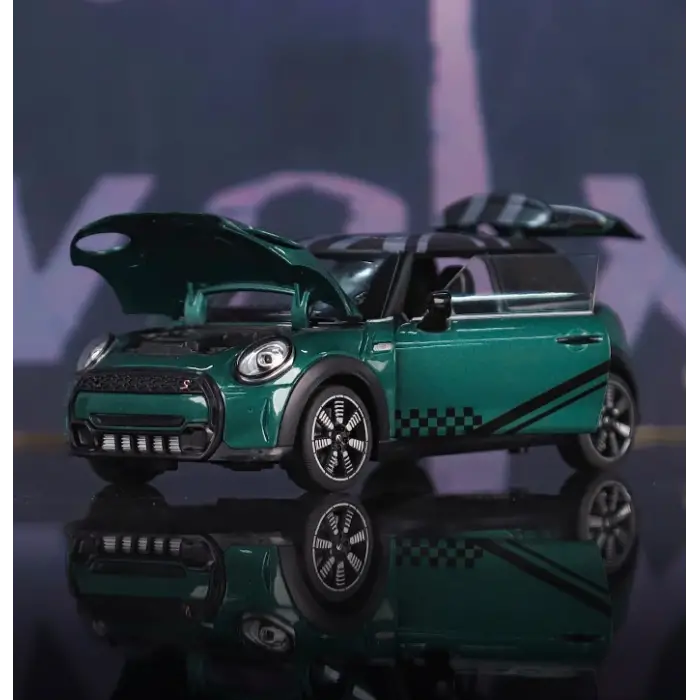 HBM 1:24 Mini Cooper Diecast Model Araba Yeşil - H2761