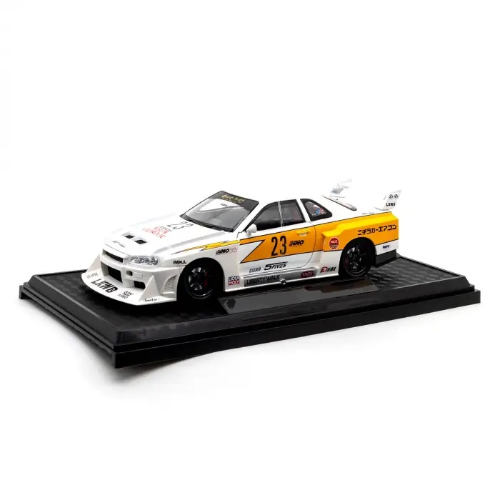 Hobbiez World 1:24 Nissan Skyline GT-R R34 Liberty Walk Beyaz - 1901-411A
