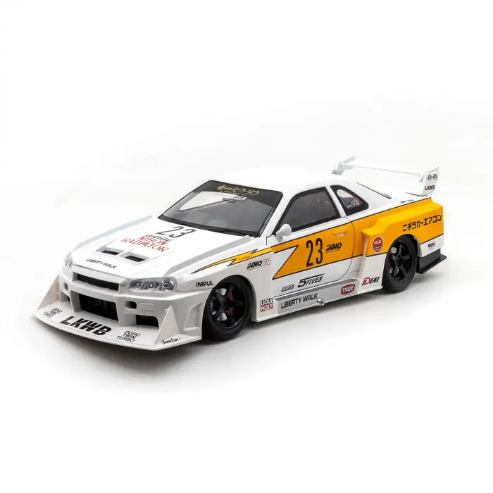 Hobbiez World 1:24 Nissan Skyline GT-R R34 Liberty Walk Beyaz - 1901-411A