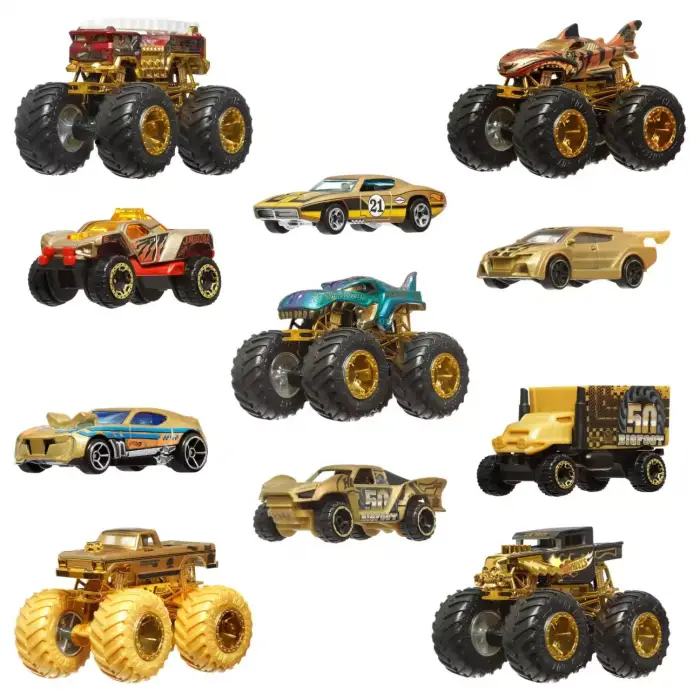 Hot Wheels Monster Trucks Trophy Champions Collection | Bigfoot 50. Yıl Özel Set (11 Parça)