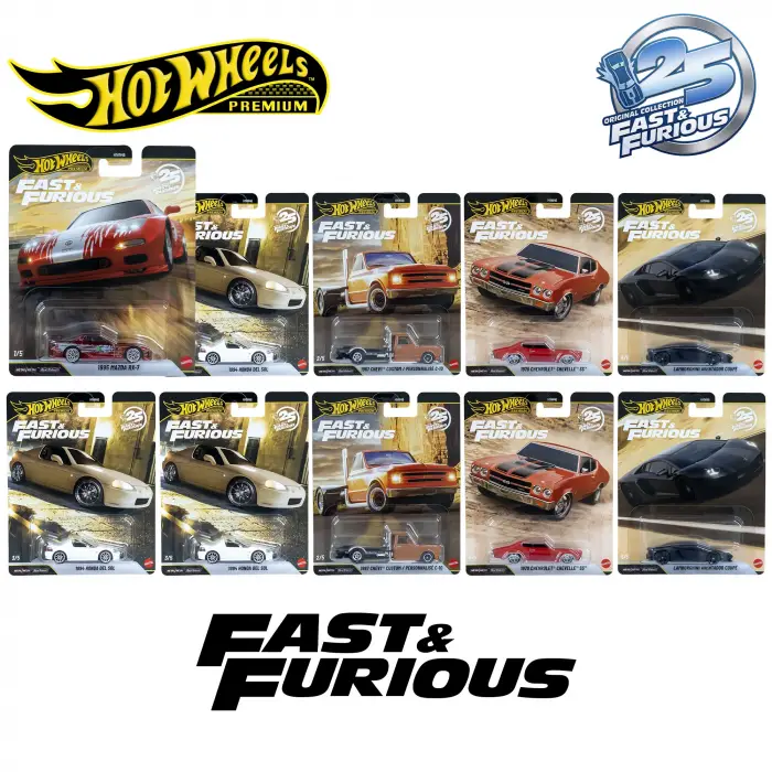 Hot Wheels Premium Fast Furious 25 Years 10 Araçlık Kutu Mazda RX 7- HNW46 - 979P