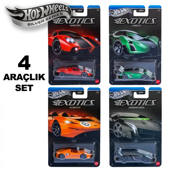 Hot Wheels Silver Series Exotics 4 Araçlık Set - GDG44-977U