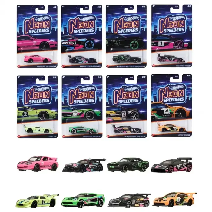 Hot Whels Neon Speeders 8 Araçlık Set - HLH72