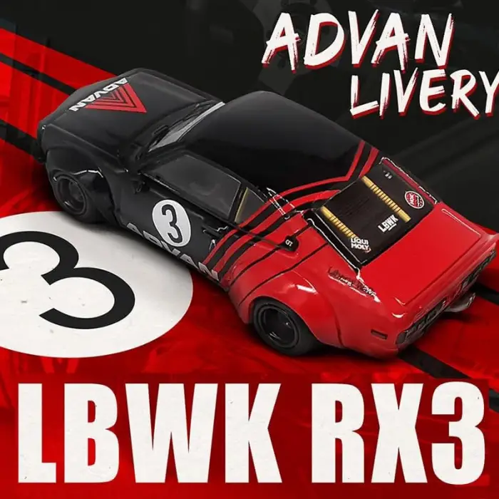 Inno 1/64 LBWK MAZDA RX3 SAVANNA ADVAN LIVERY IN64-LBWKRX3-02