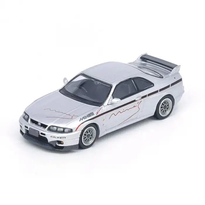 Inno 1/64 Nissan Skyline GT-R (R33) Tuned by Mines Silver IN64-R33-MINES-S