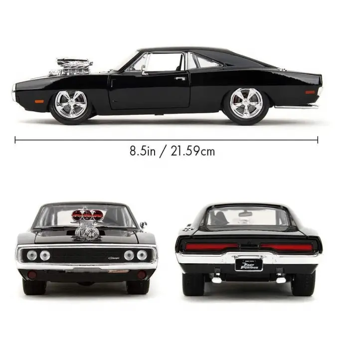 Jada 1:24 Fast&Furious 1970 Dodge Charger Diecast Model Araba Siyah - 35421