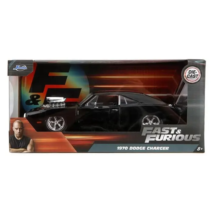 Jada 1:24 Fast&Furious 1970 Dodge Charger Diecast Model Araba Siyah - 35421
