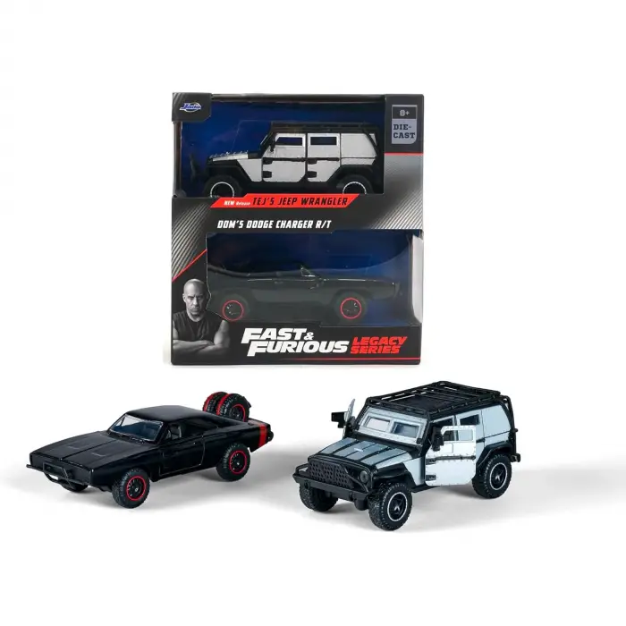 Jada 1:32 F&F Legacy Series - Tejs Jeep Wrangler Doms Dodge Charger R/T  İkili Araba Seti