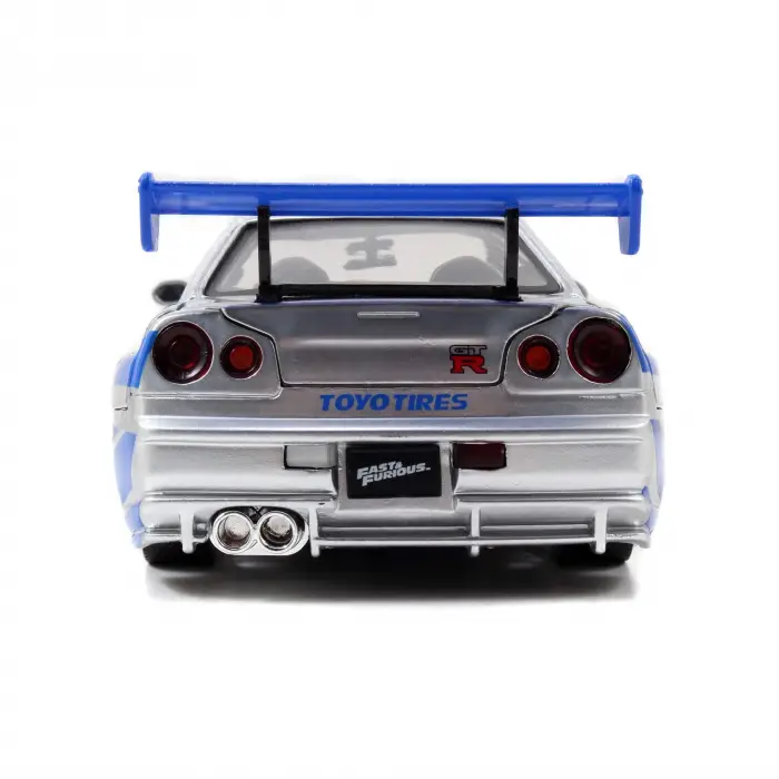 Jada Fast & Furious Brian’s Nissan Skyline GT-R (BNR34) 1:24 Gümüş-Mavi 97158