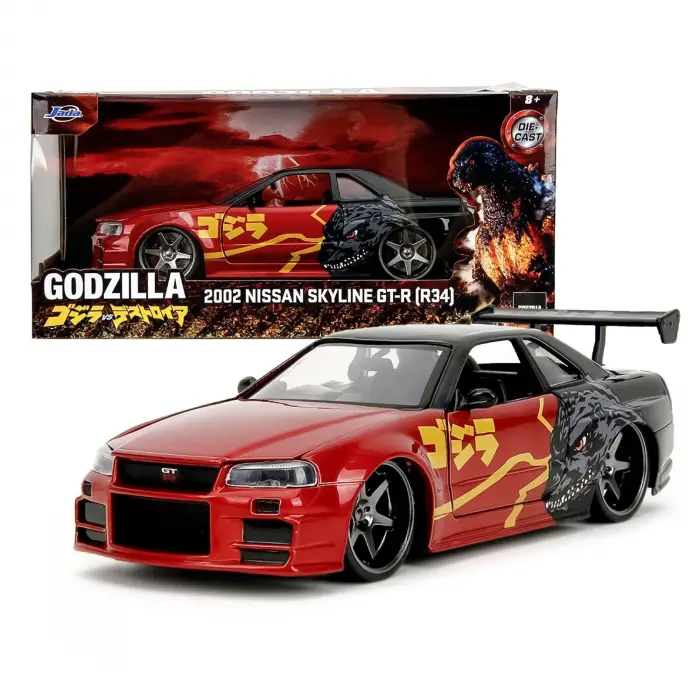 Jada Godzilla 2002 Nissan Skyline GT-R (R34) - 253253024