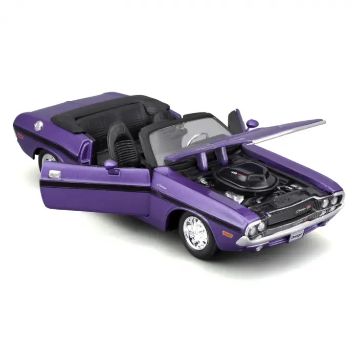 Maisto 1:24 1970 Dodge Challenger R/T Convertible Mor Metal Model Araba- 31264