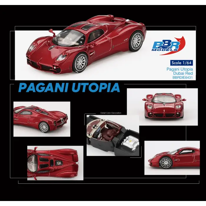 Mini GT 1/64 BBR Pagani Utopia Dubai Red - BBRDIE6431